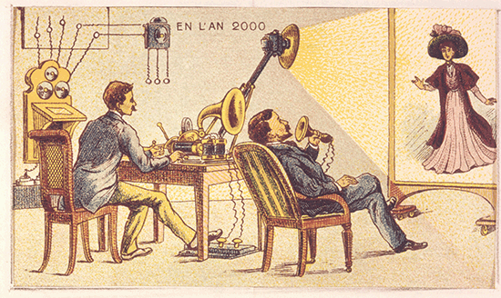 A drawing of early technology of projections