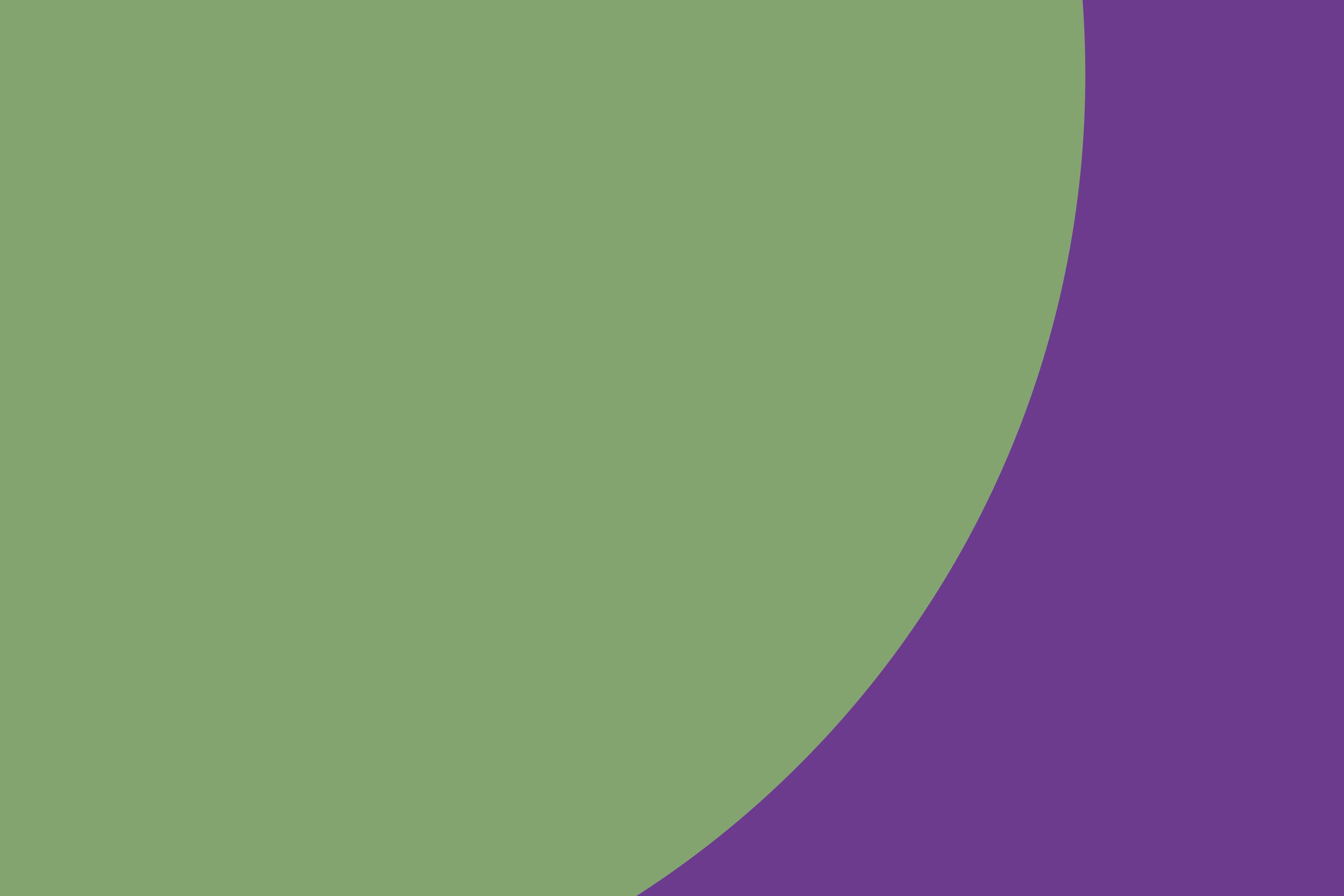 A partial green circle is shown with a close crop against a purple background.